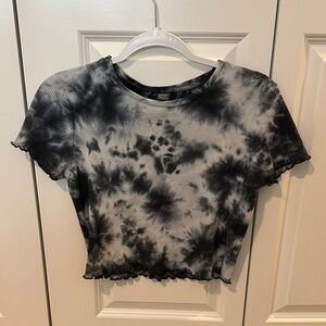 Tie-Dye Black and Gray Women's Top